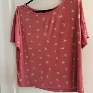 Old Navy Women's Dusty Rose Floral Short Sleeve Pajama Tee